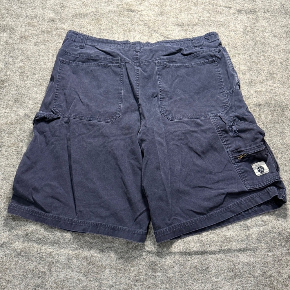 VTG Y2K Faded Glory Mens 36 Navy Blue Cargo Carpenter Shorts Baggy